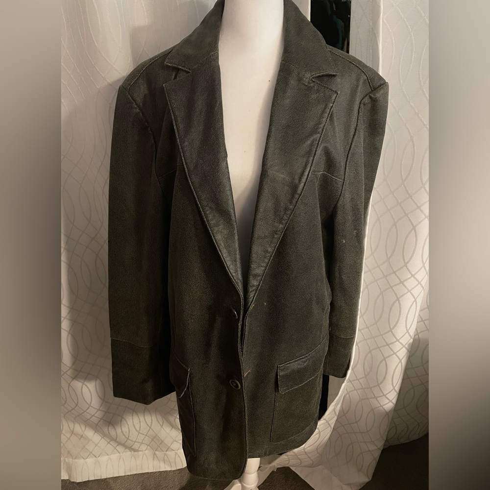 Robert Graham men’s distressed brown leather jacket/coat